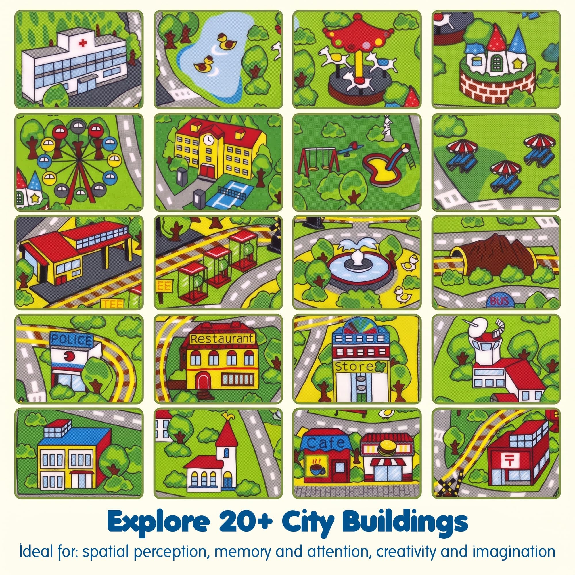 Booooom Jackson tapis avec voitures pour comparer l'échelle et surface