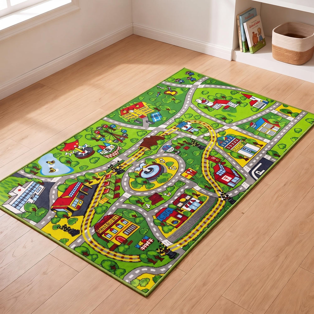 Booooom Jackson vue frontale du tapis montrant la carte urbaine pour jeu