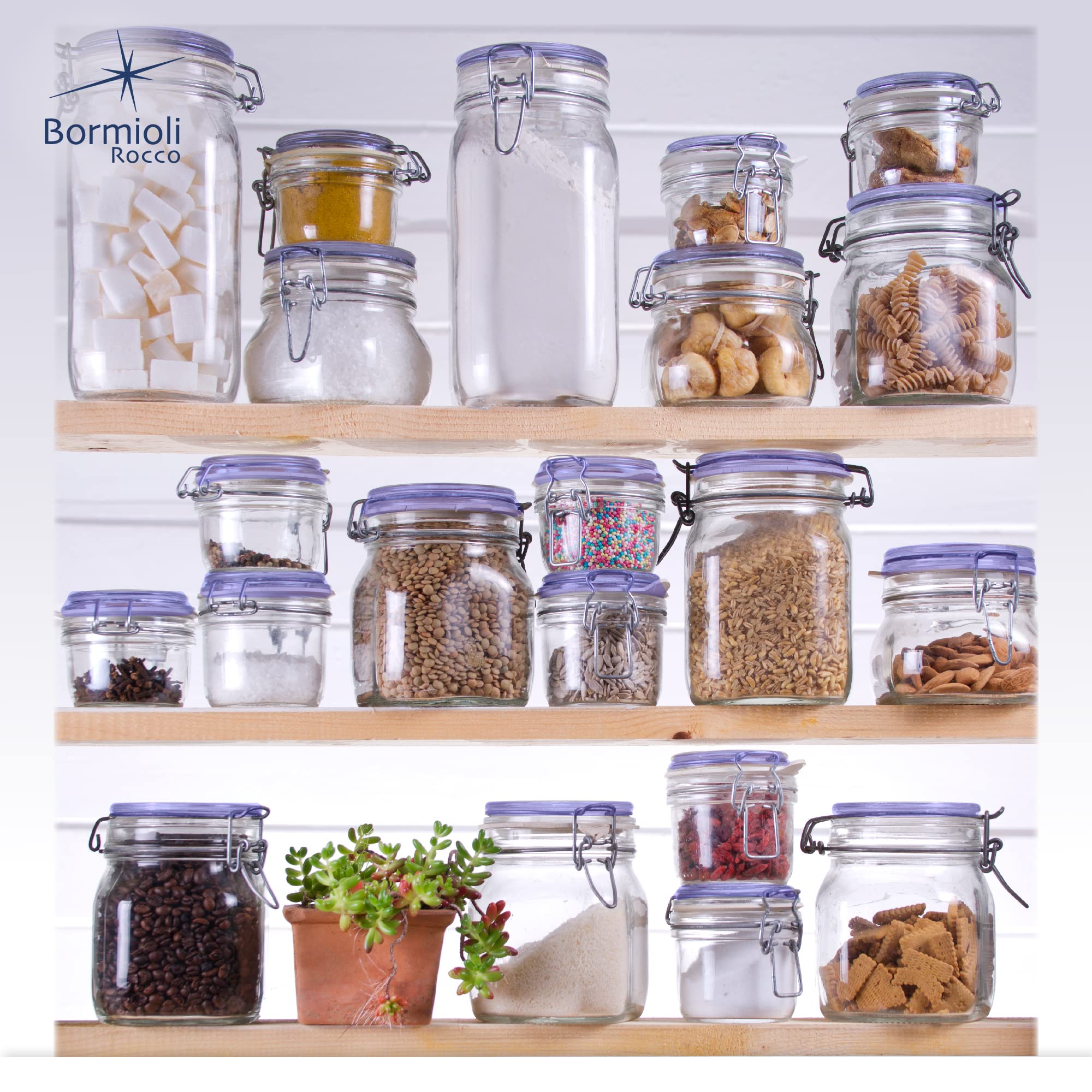 Bormioli Rocco comparaison taille montrant dimensions pratiques et gain place