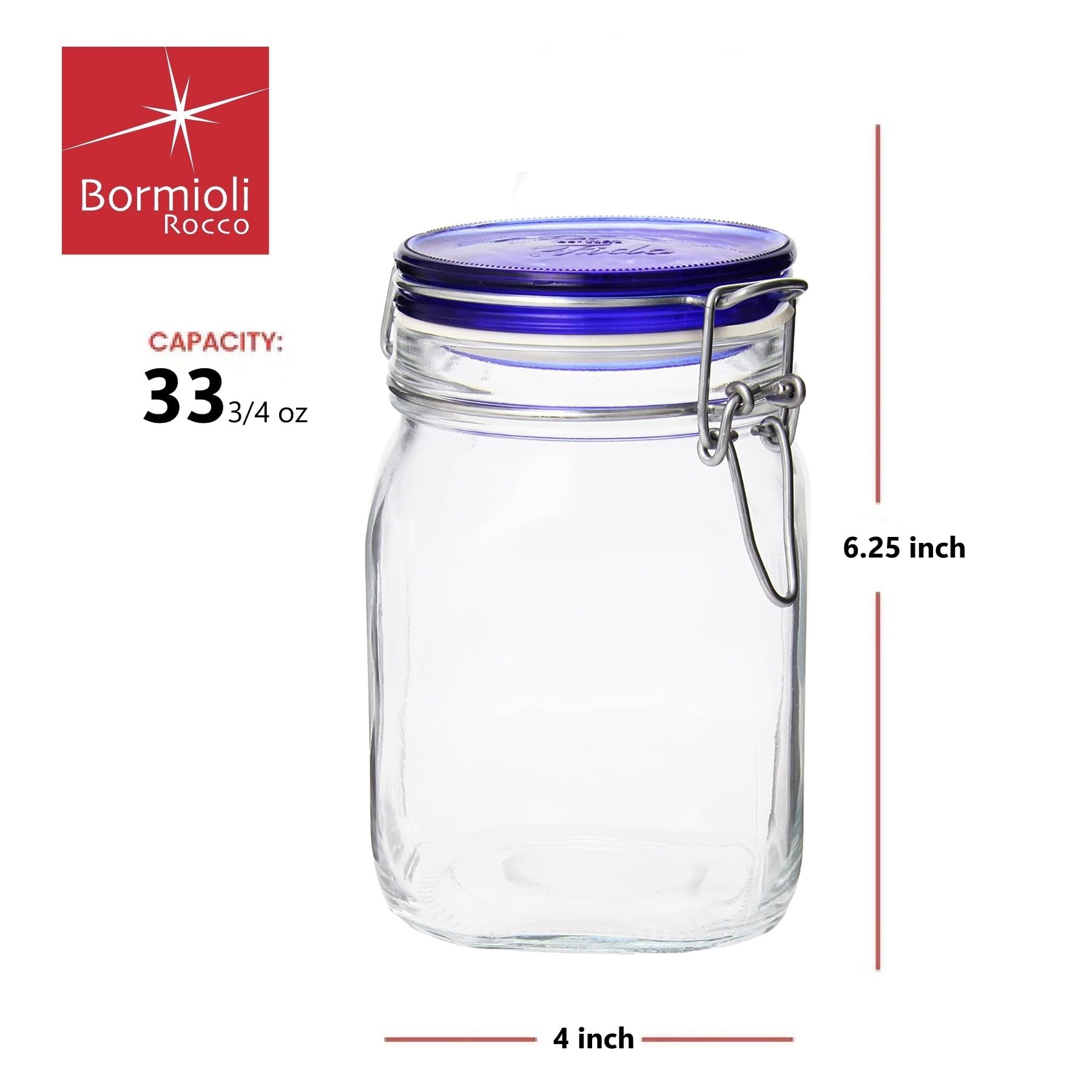 Bormioli Rocco gros plan sur le joint bleu illustrant étanchéité durable