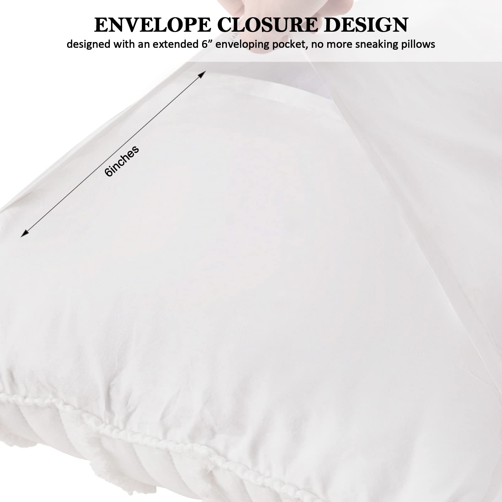 BOSOWOS fermeture enveloppe invisible, maintien sécurisé de l'oreiller facilement