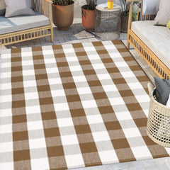 Bottalive tapis face avant motif buffalo check, entrée accueillante