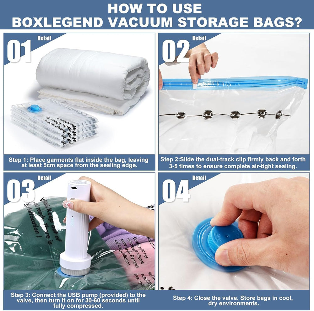 BoxLegend sacs compressés avec vêtements économisant volume de rangement