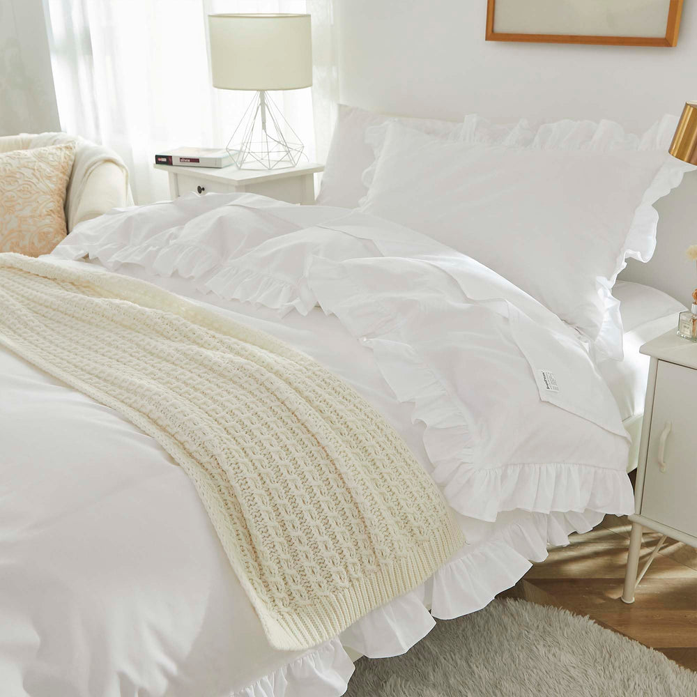 Brandream housse de couette face avant blanche, look soigné et apaisant