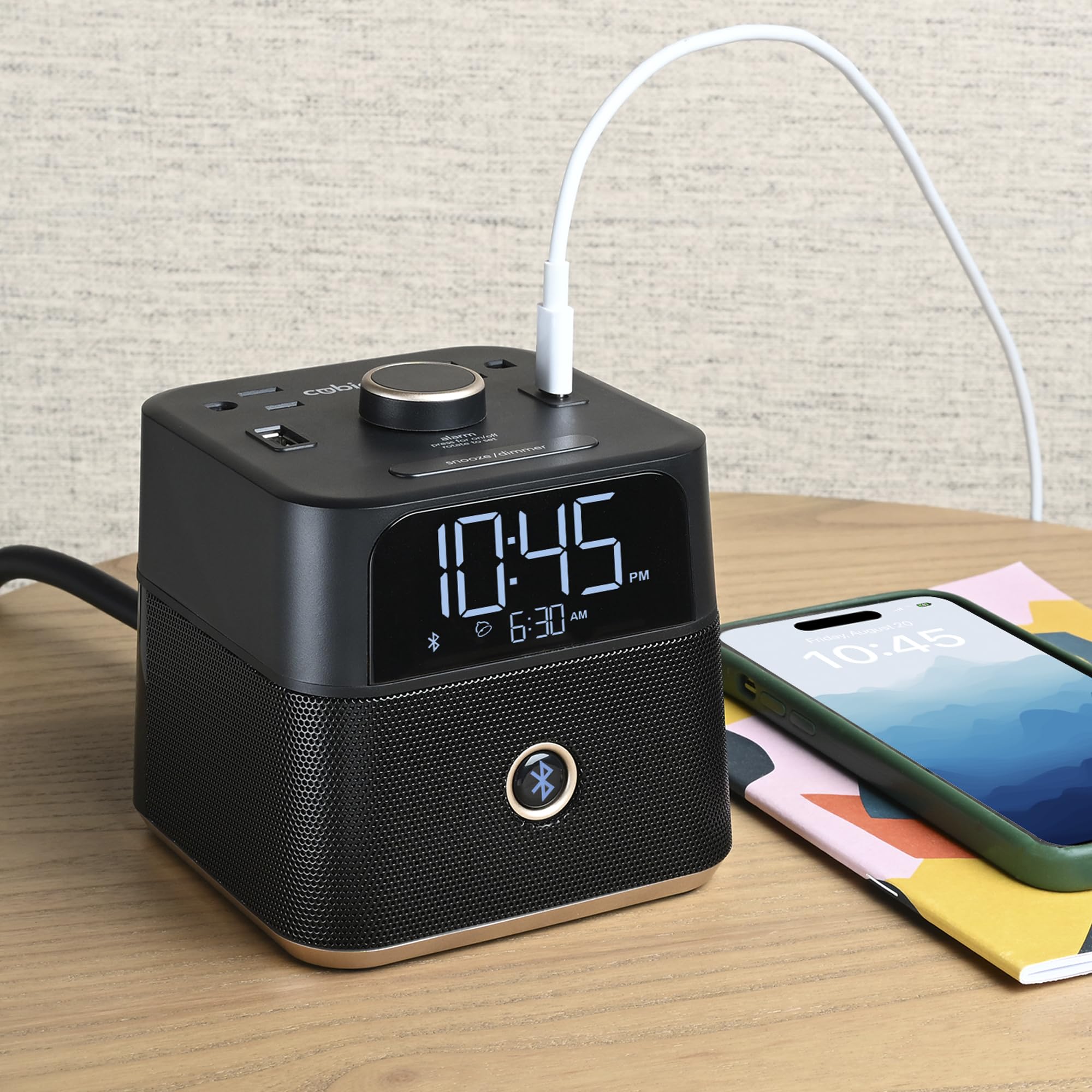 Brandstand CubieBlue ports USB-A et USB-C pour recharge rapide