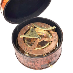Brass Nautical boussole intégrée ouverte, orientation facile pour l'alignement