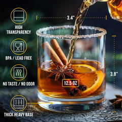 Bravario profil illustrant dimensions 12,5 oz et capacité pour glaçons