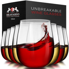 Bravario verre sans pied face montrant design élégant et sécurité