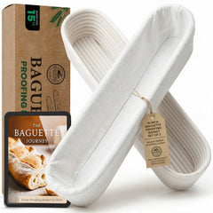 Bread Experience banneton avant montrant la forme baguette et finition naturelle