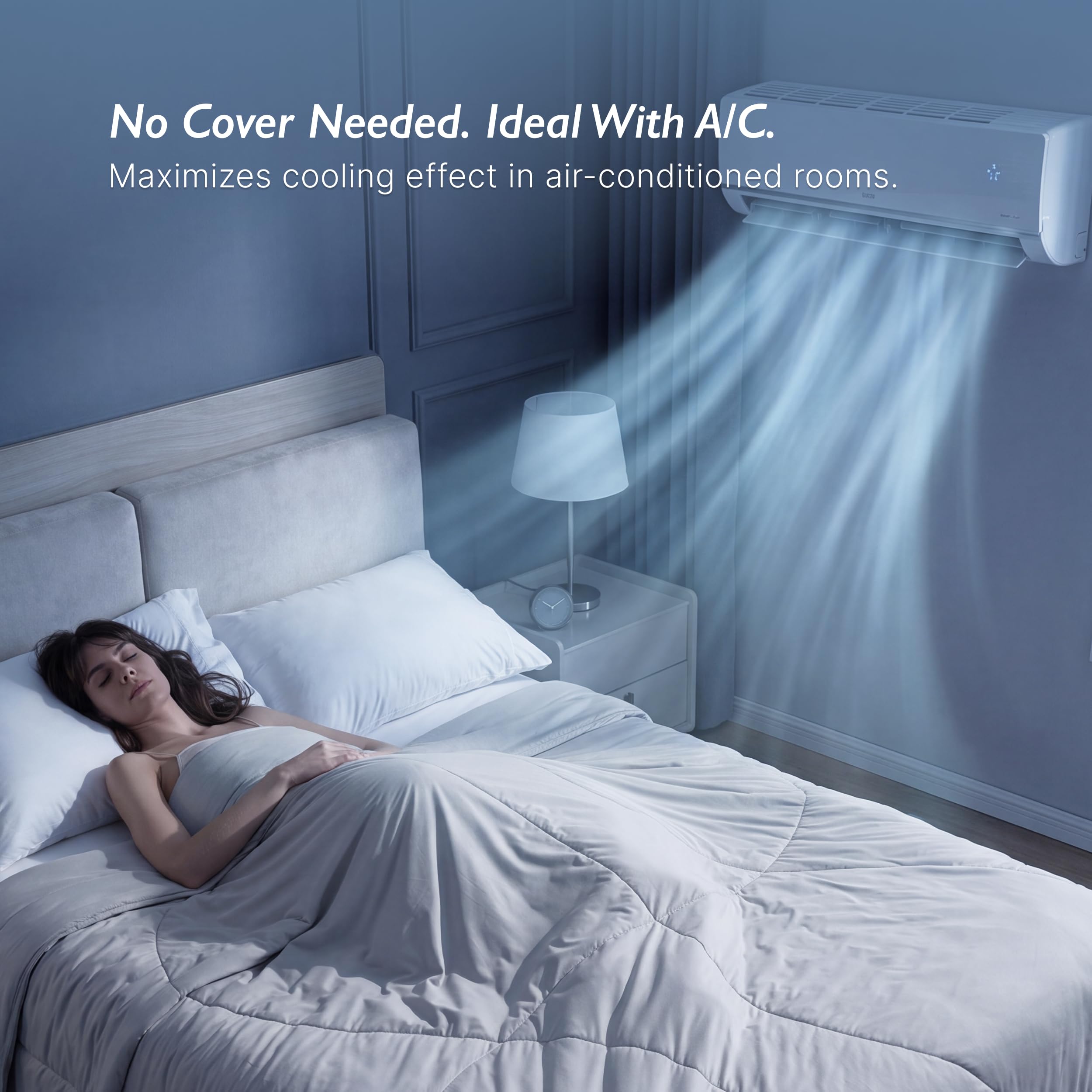 Breescape couette comparaison taille King montrant couverture étendue
