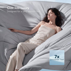Breescape couette en usage sur lit king apportant sommeil plus frais