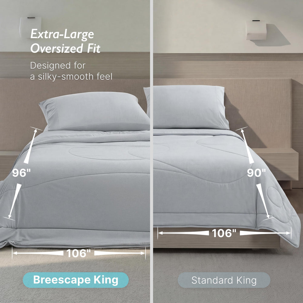 Breescape couette double face illustrant choix de fraîcheur et d'aération