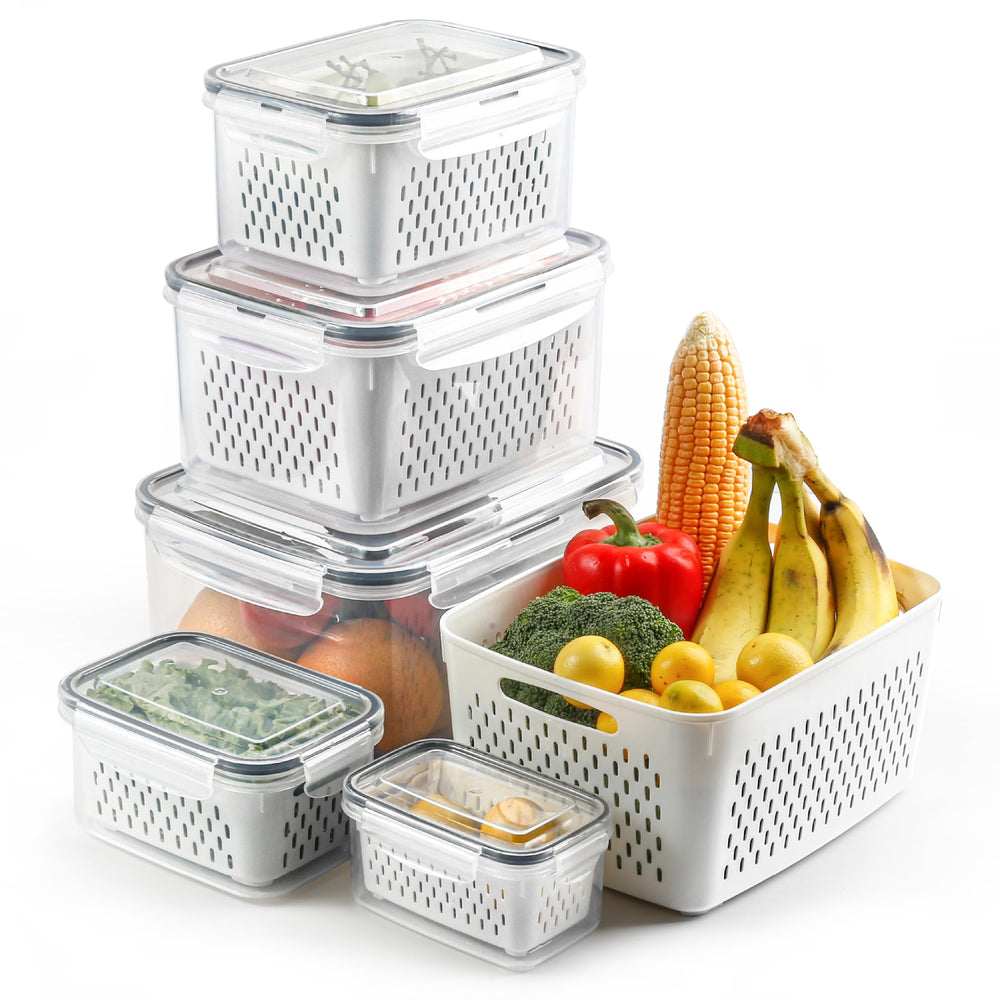 BreezyHome face avant du lot montrant les cinq contenants et couvercles, organisation optimale