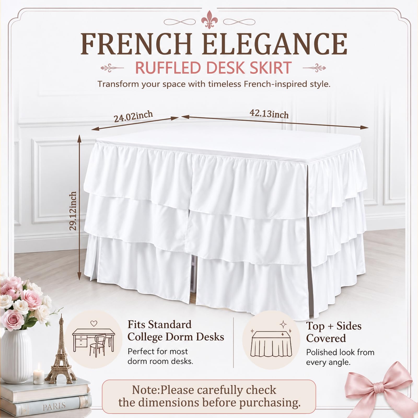 Breling gros plan volants trois couches – texture décorative résistante