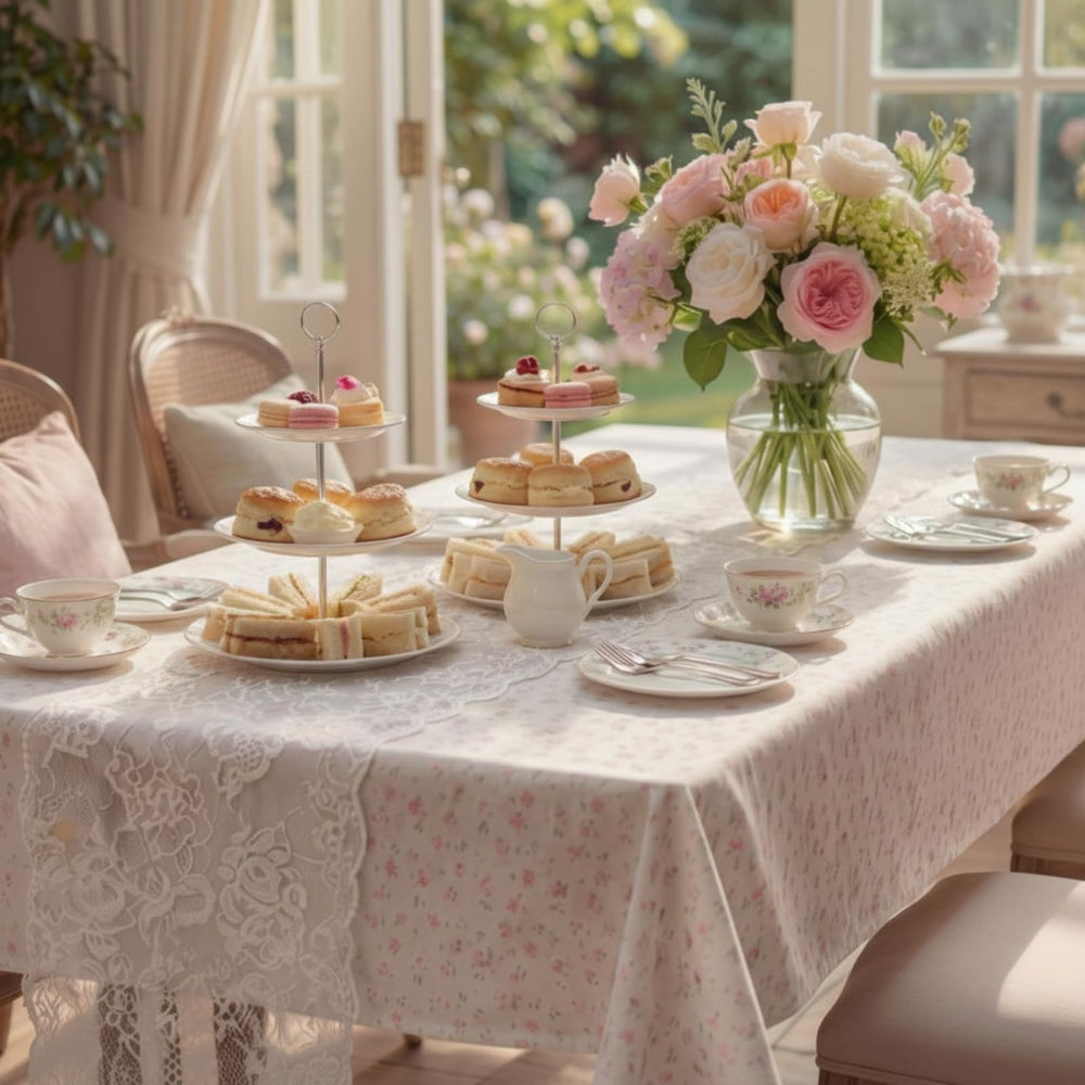 Breling nappe fleurie vue face pour décoration élégante