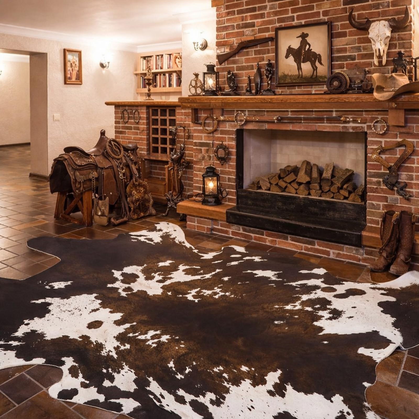 Breling tapis installé lors d'une fête cow-boy améliorant l'ambiance