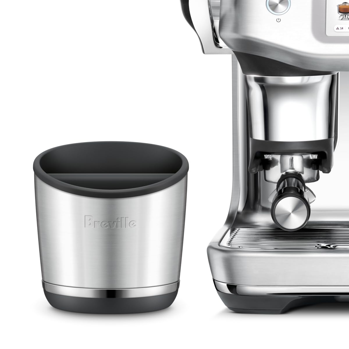 Breville knock box 20 posé sur une station café Breville pour esthétique coordonnée