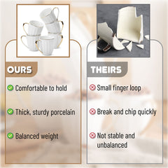 Brew To A Tea ensemble 6 tasses illustrant service coordonné pour invités