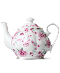 Brew To A Tea théière face avant montrant design floral et capacité pratique