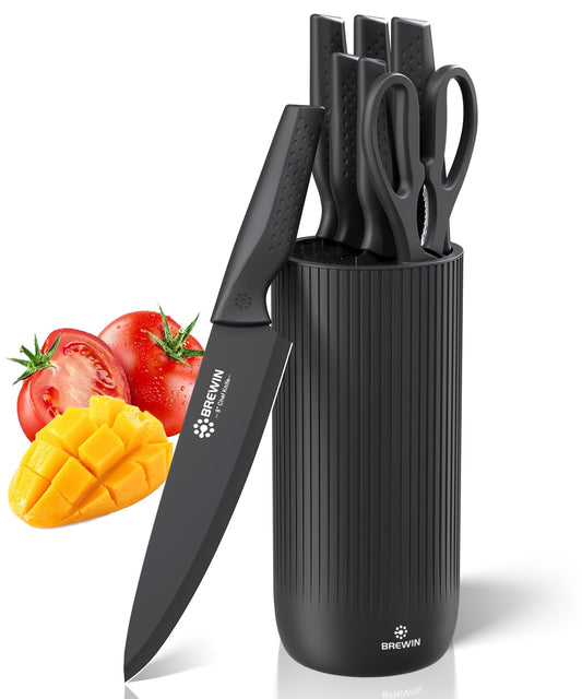 Ensemble Brewin face avant montrant couteaux et bloc, rangement compact et moderne
