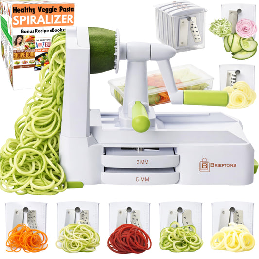 Brieftons vue frontale avec bac et couvercle pour spiraliser sans désordre