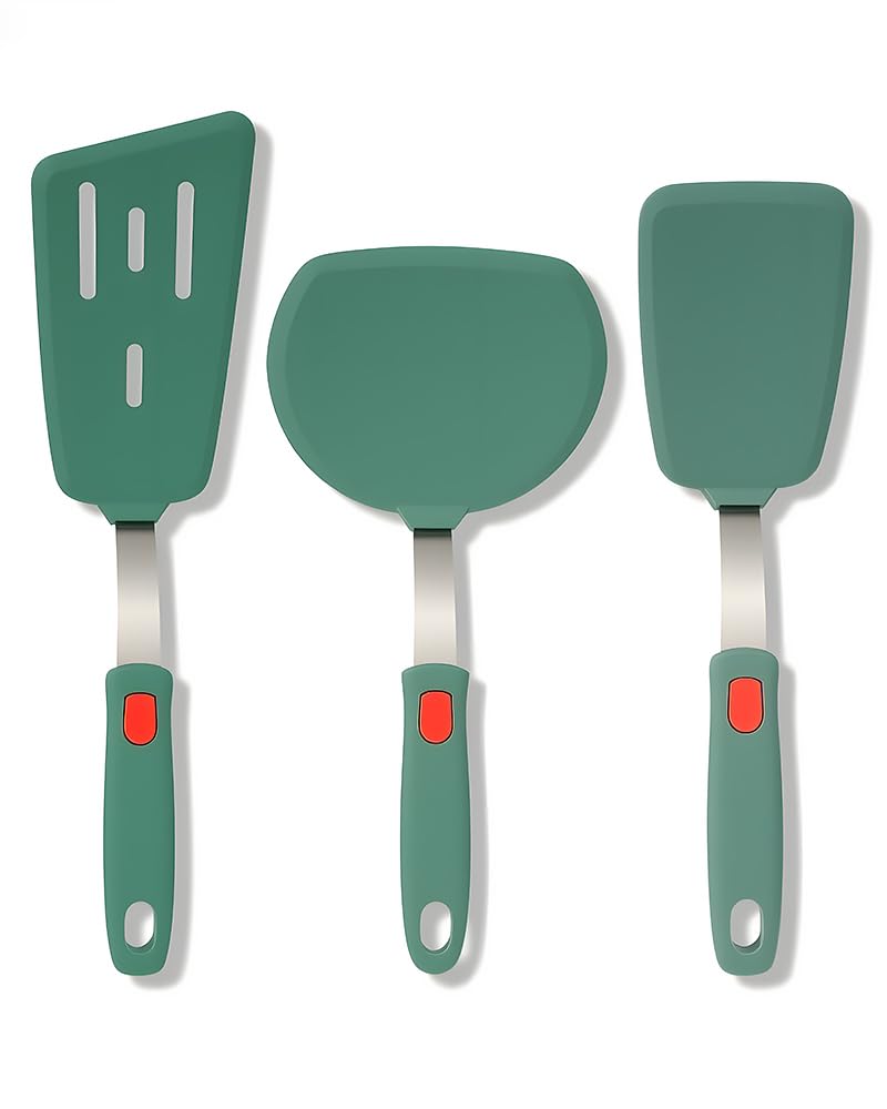 Brigii emballage avant montrant le set de trois spatules, pratique pour achat