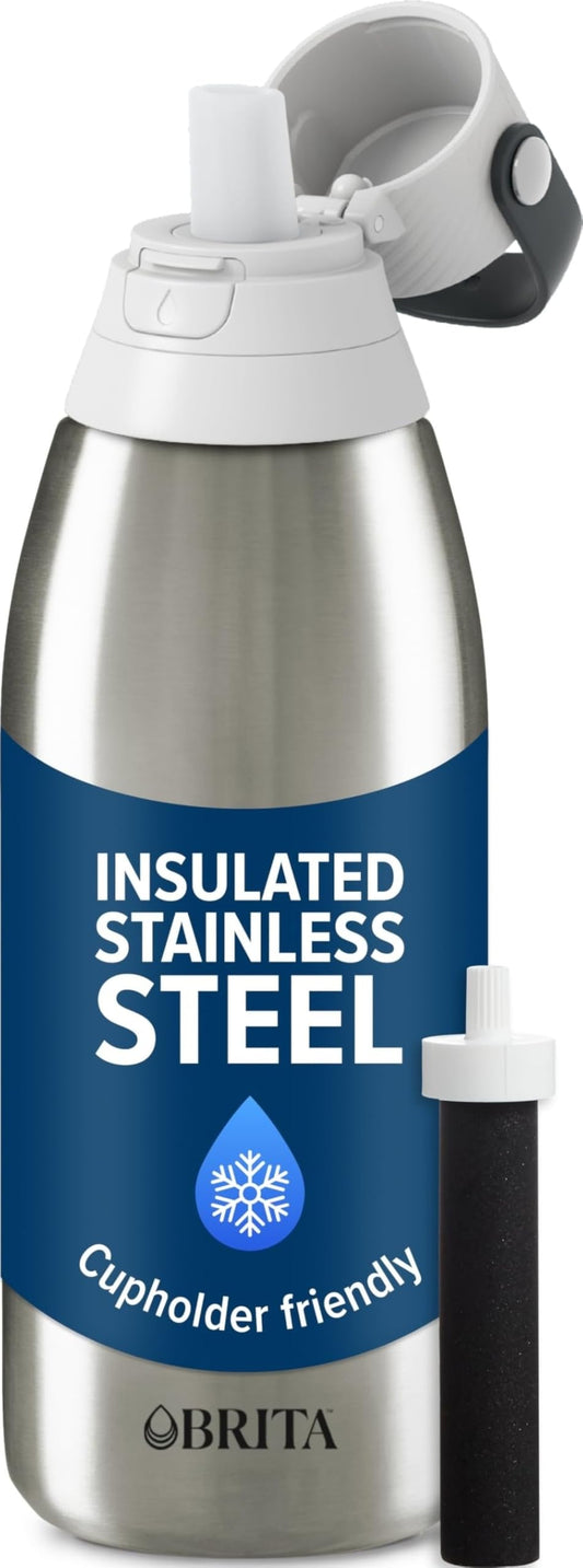 BRITA bouteille inox face avant montrant design et capacité pratique