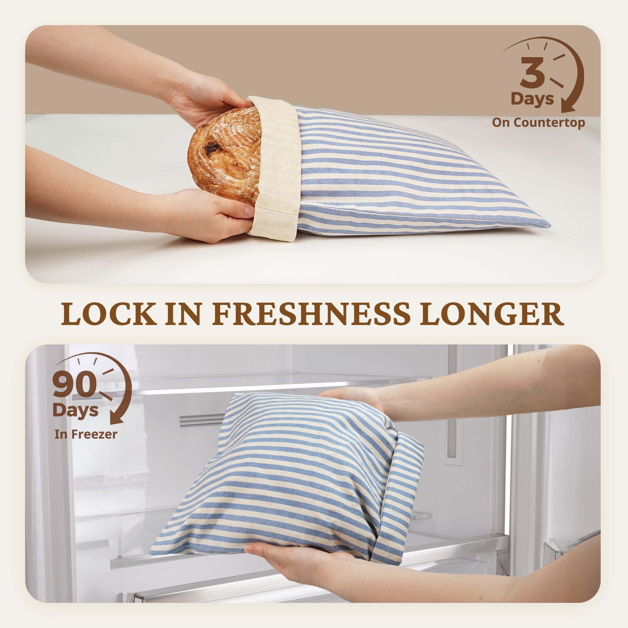BRONYPRO sac ouvert contenant une miche de levain montrant la capacité et protection