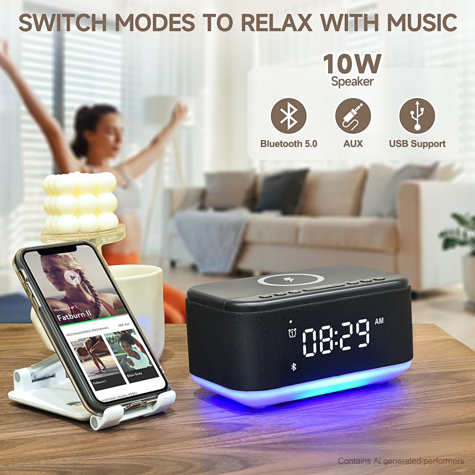Broserengy Tech vue des ports AUX et USB offrant connexions filaires pratiques
