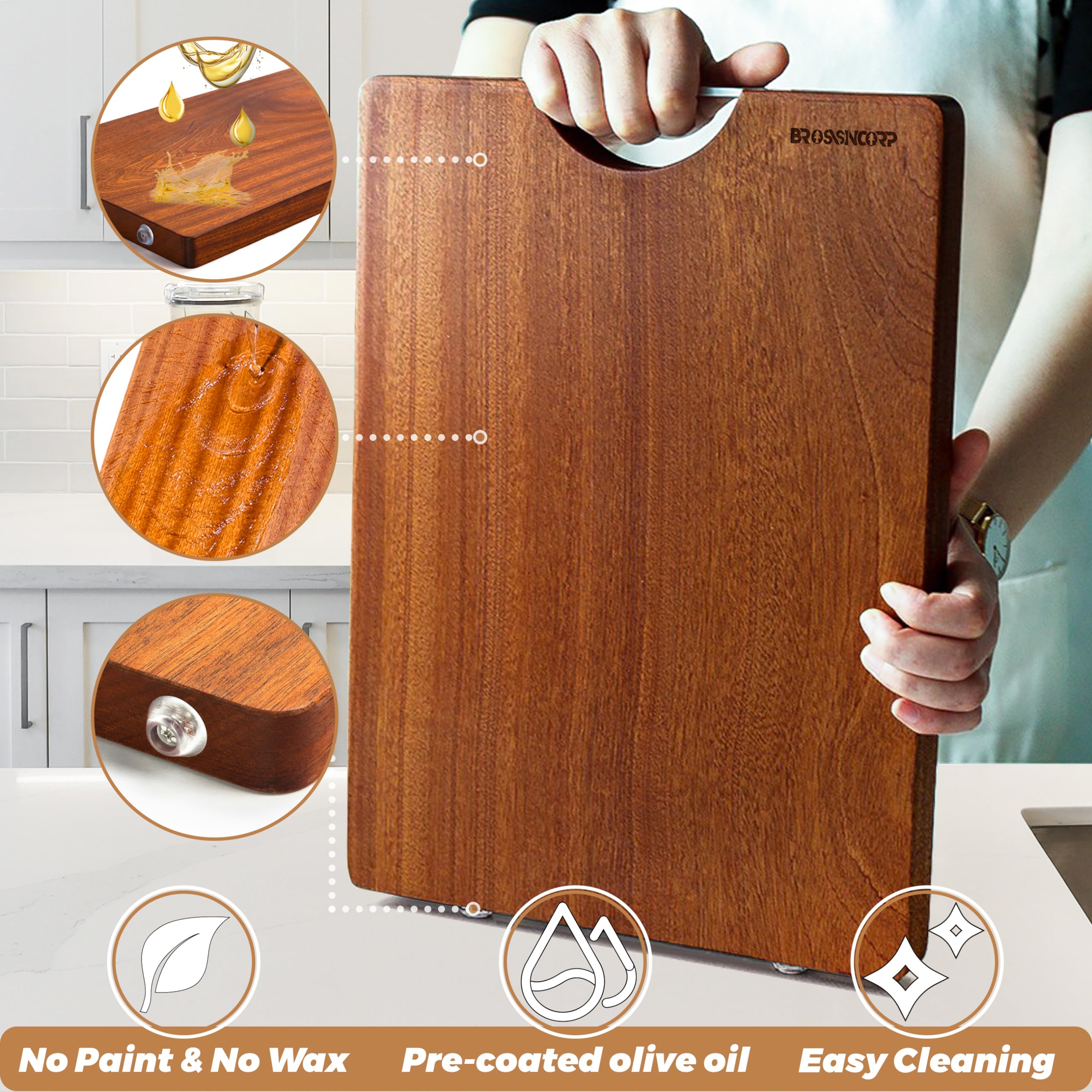 Brosisincorp poignée inox ergonomique pour manipulation facile