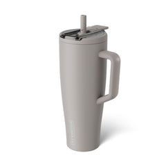 BrüMate Era Flip Mocha vue avant avec bouchon fermé pour transport sécurisé