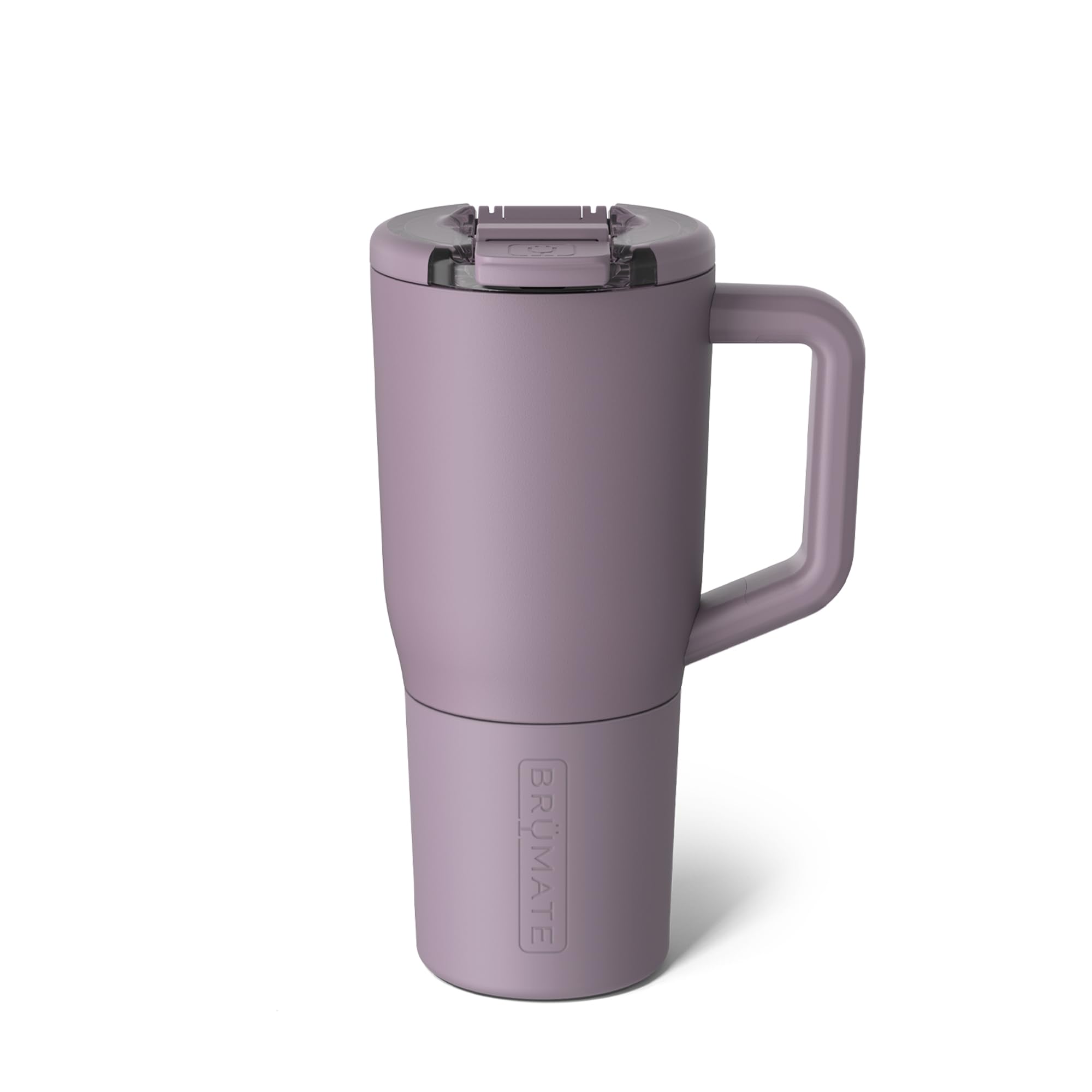 BrüMate Müv face avant montrant la couleur Lilac Dusk et capacité, pratique
