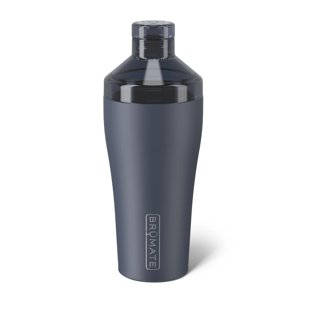 BrüMate shaker Nightfall Blue face avant montrant le fini et la capacité, pratique pour bars maison