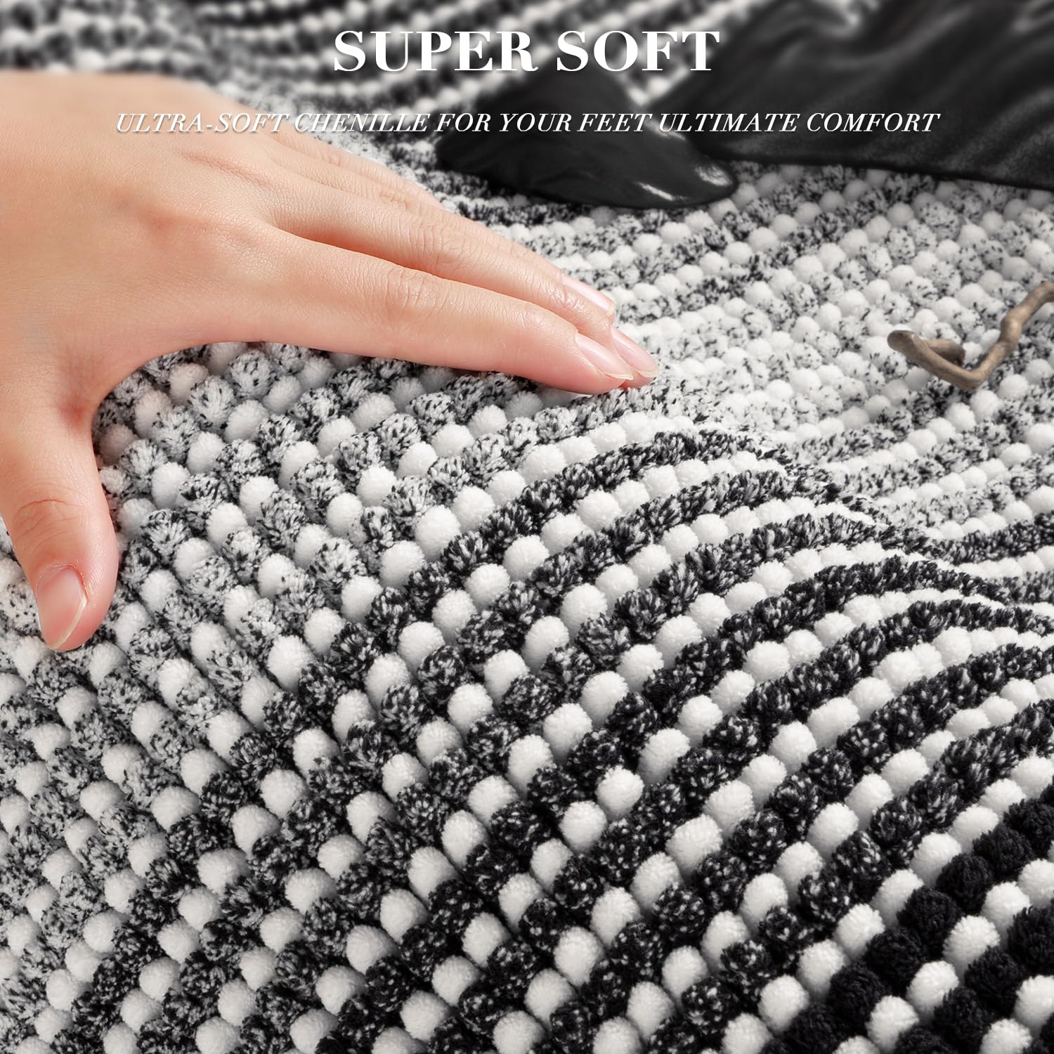 BSICPRO gros plan texture chenille douce montrant moelleux et densité