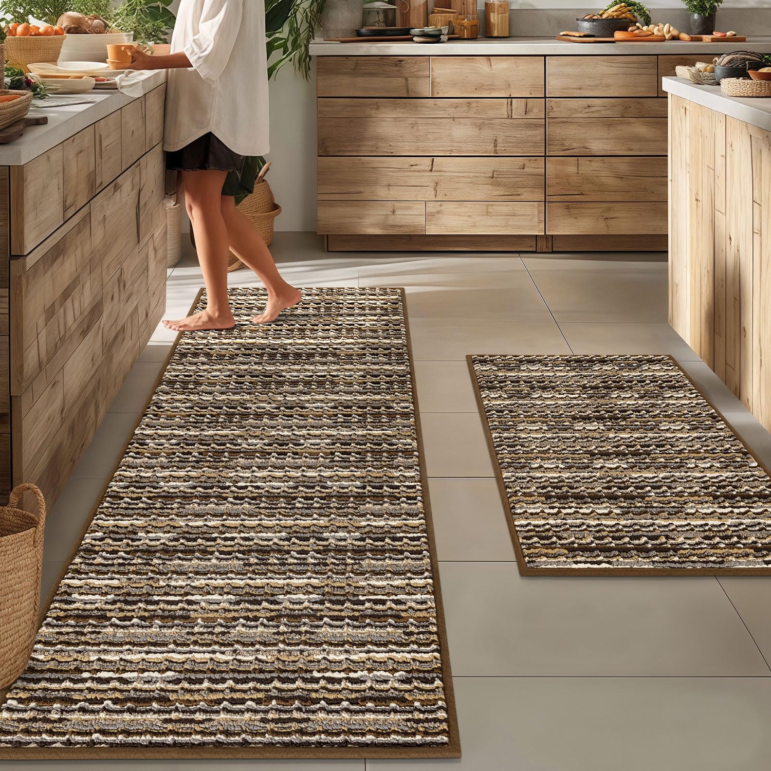 BSICPRO vue avant du tapis marron, ajoute confort et style
