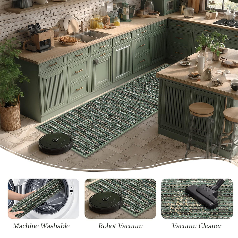 BSICPRO tapis dans cuisine moderne ajoutant chaleur et protection du sol