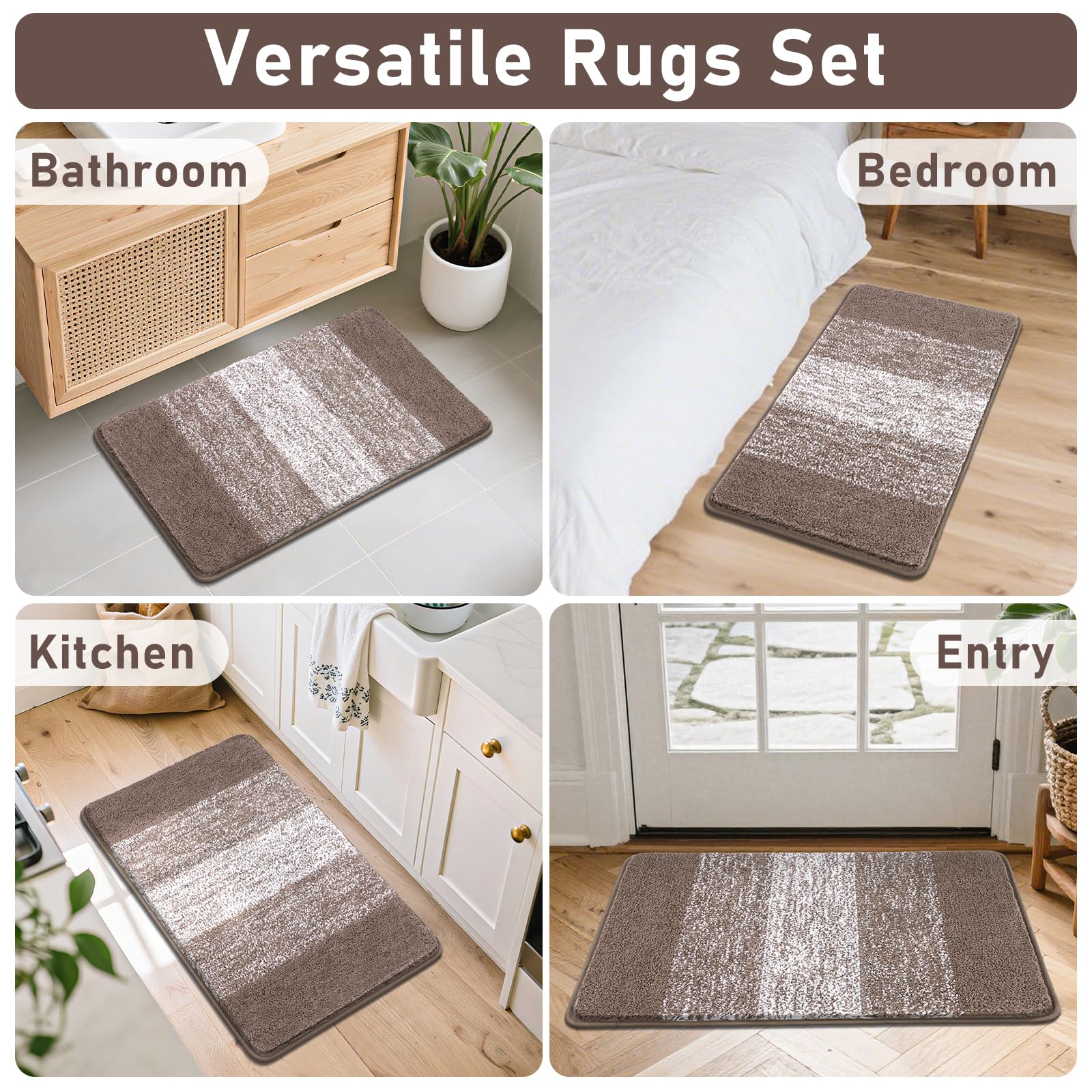 Bsmathom tapis intégré dans décoration de salle de bains cosy