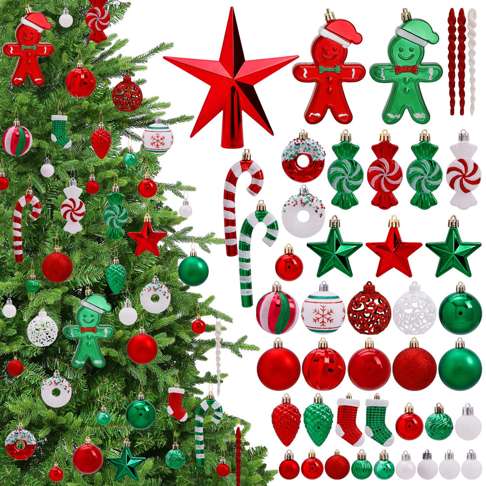 BSTDECOR ornements installés sur un sapin, rendu chaleureux instantané