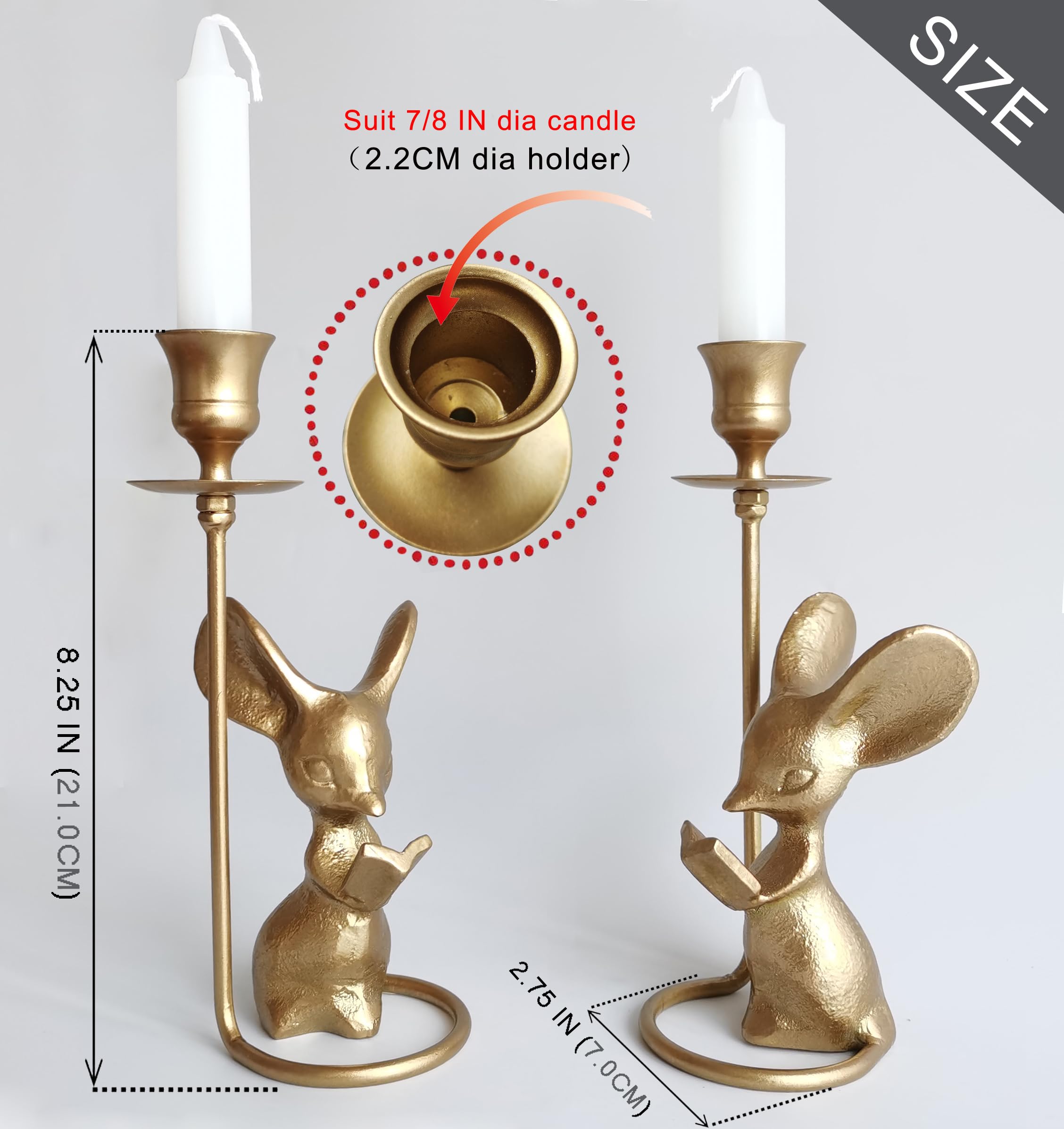 BSTGIFTS porte-bougie souris posé sur cheminée pour ambiance cosy