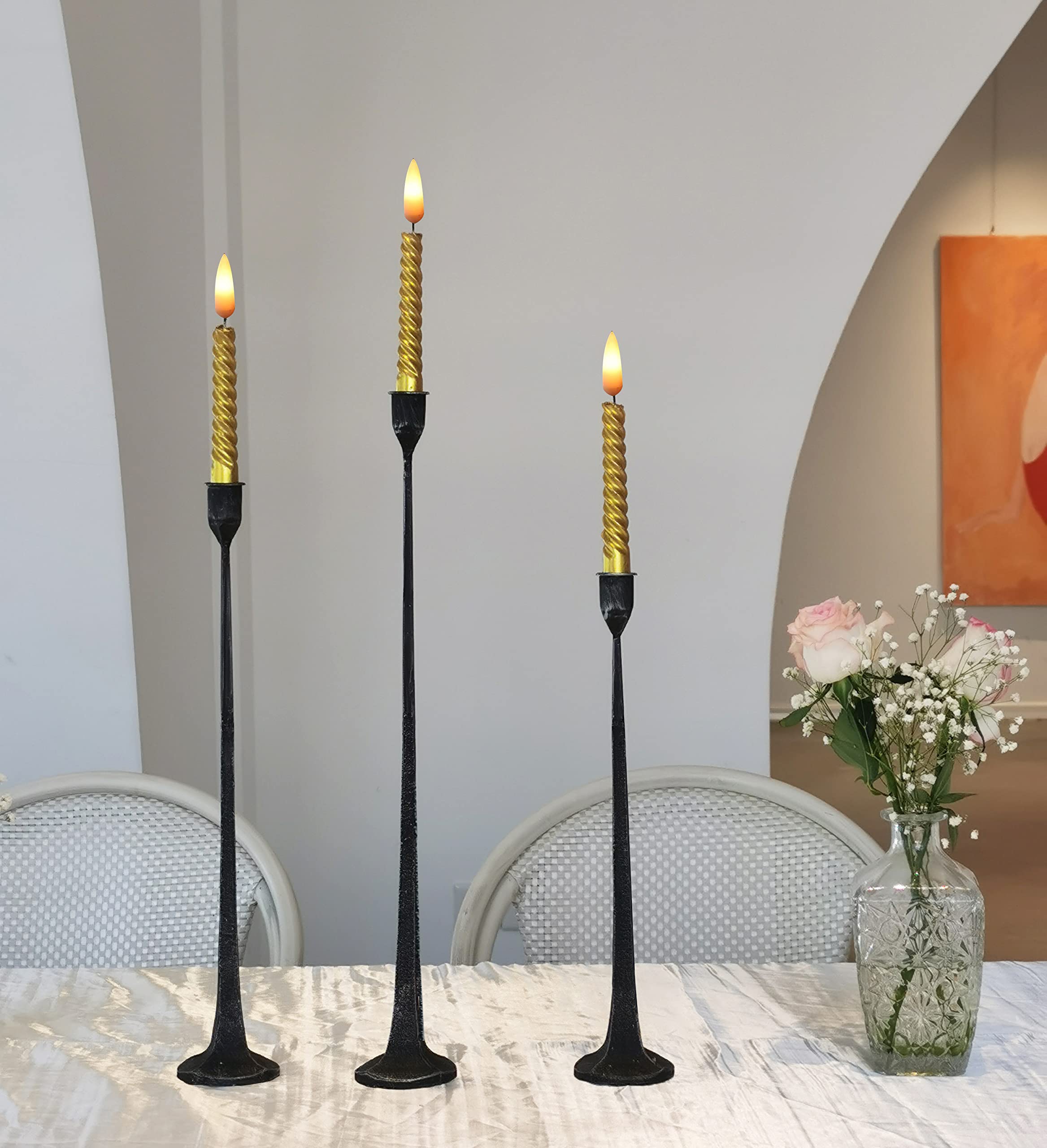 BSTGIFTS porte-bougies gros plan texture, met en valeur fini rustique