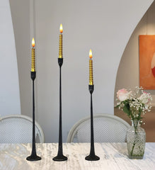 BSTGIFTS porte-bougies gros plan texture, met en valeur fini rustique