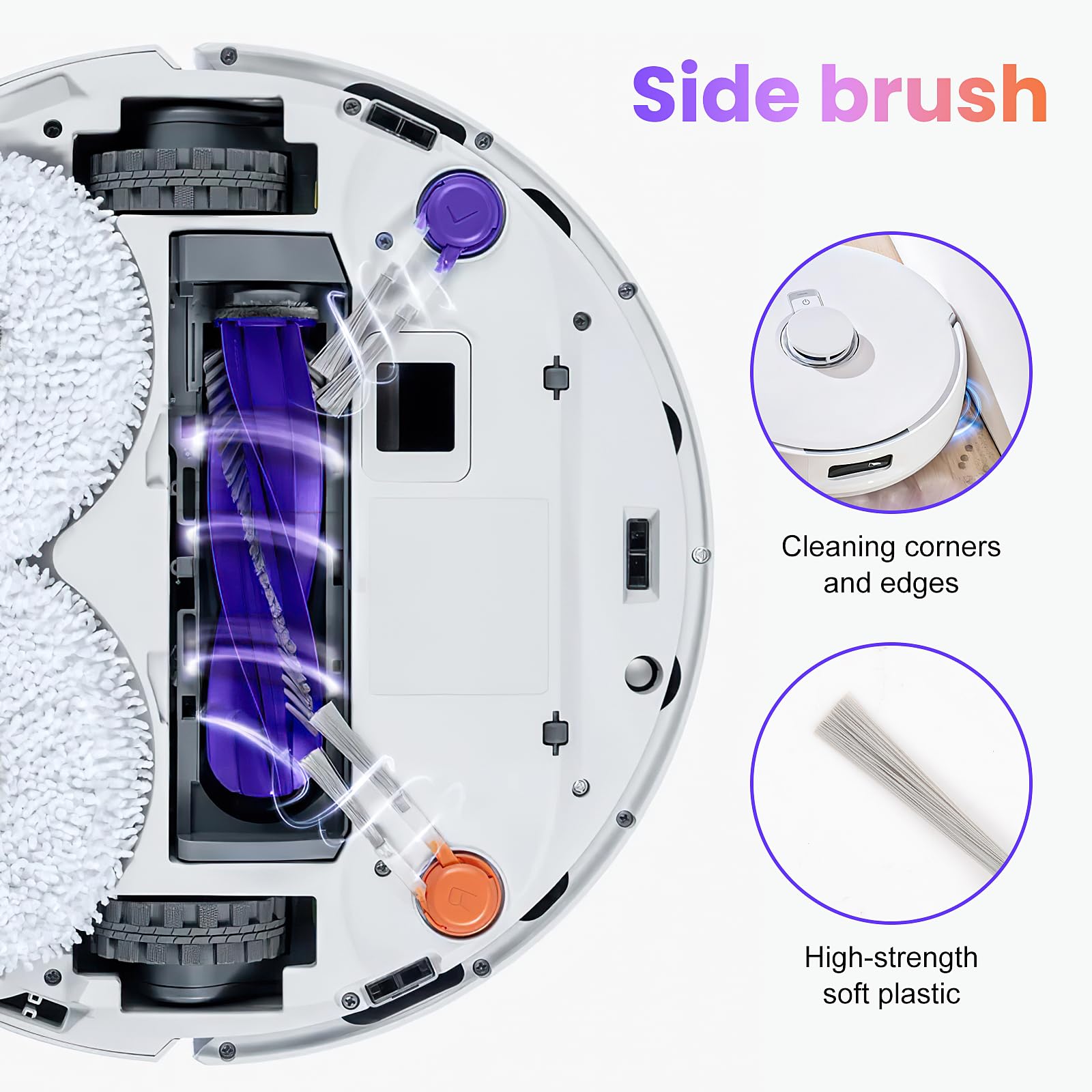BTRSOLUS brosses latérales TPU flexibles protégeant sols délicats sans rayer