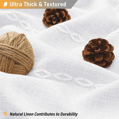 BTTN texture du lin mélangé montrant tissage slub et toucher robuste