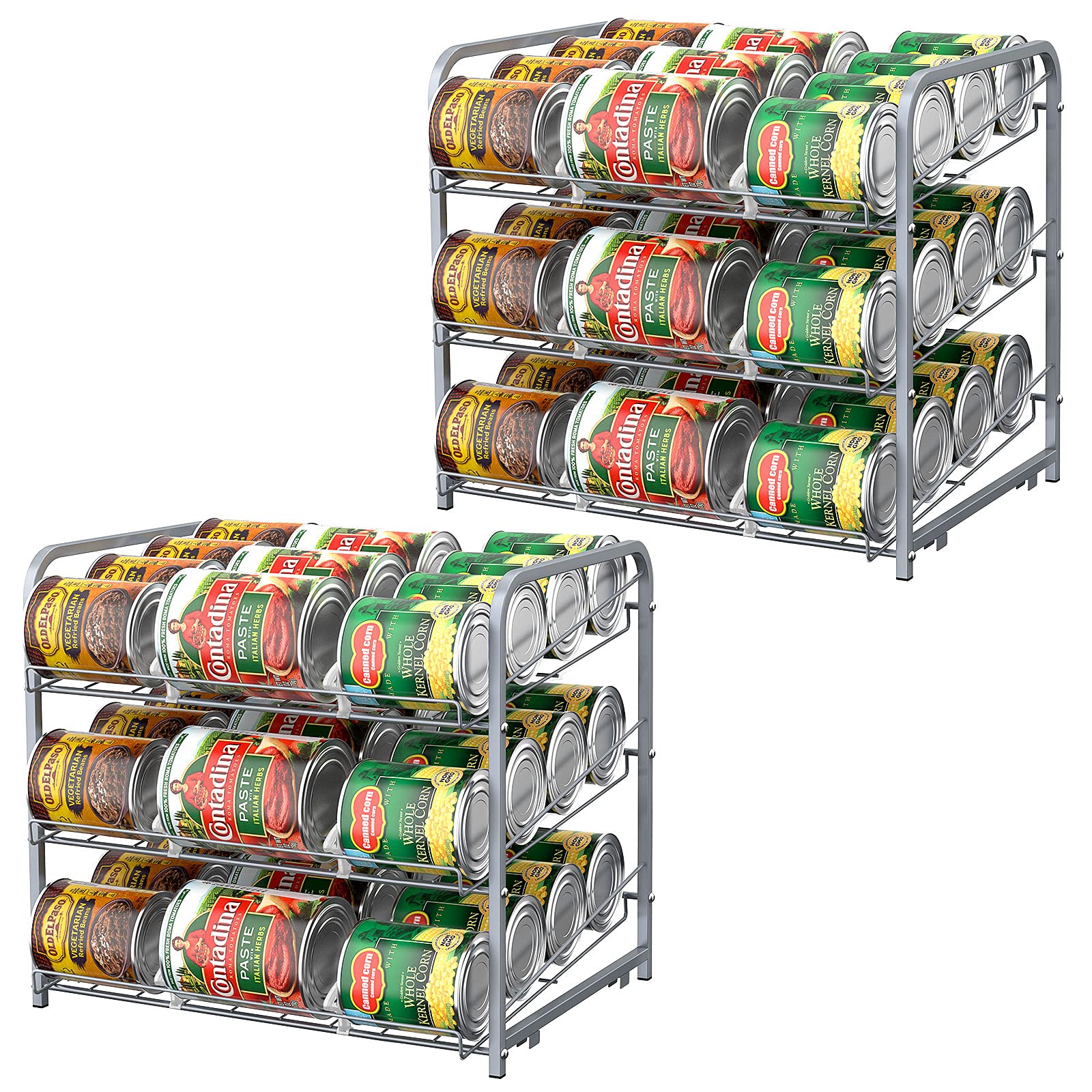 BTY vue de face du rack empilable montrant rangée organisée et gain d'espace