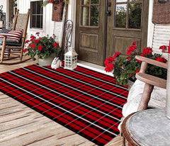 BUAGETUP tapis face avant montrant le motif buffalo plaid et effet chaleureux