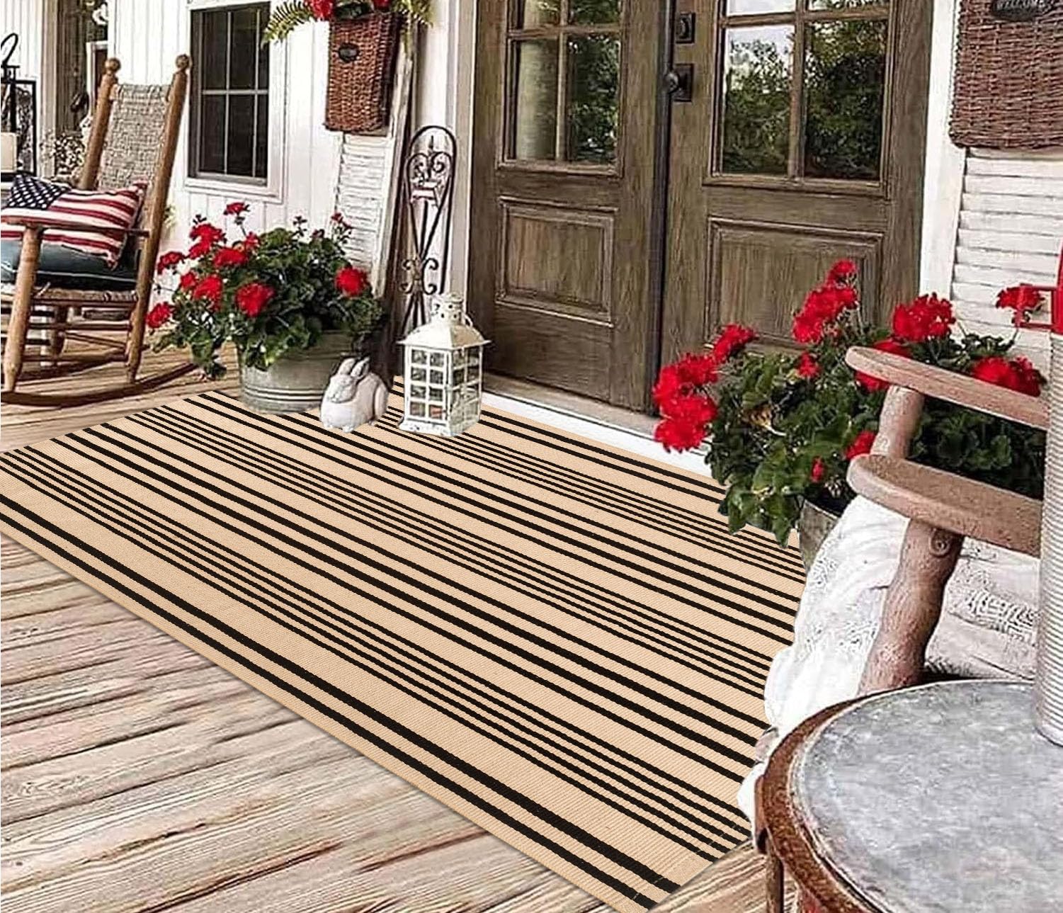 BUAGETUP tapis superposé sur paillasson, style farmhouse souligné