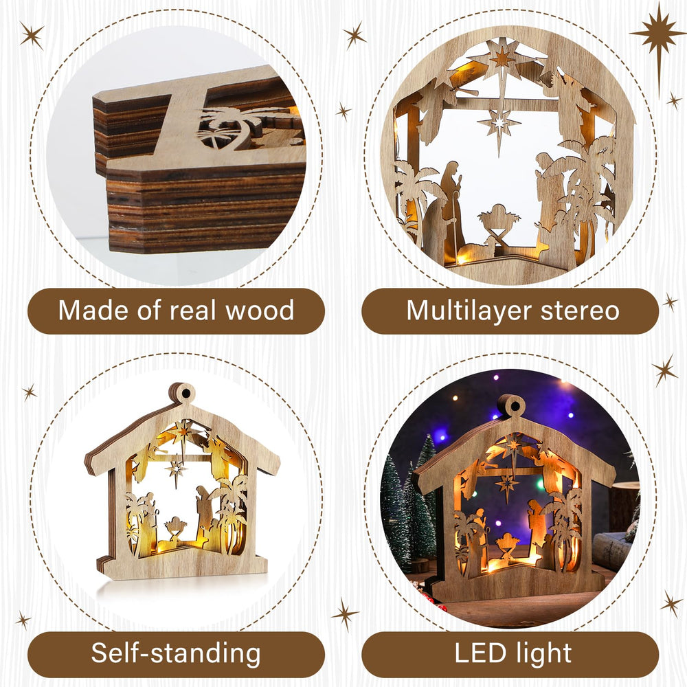 crèche Bucherry allumée créant une ambiance lumineuse lors des soirées