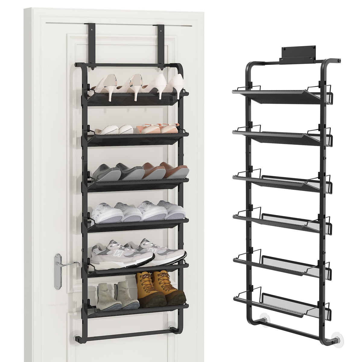 BUKFEN face du porte-chaussures posé sur porte montrant gain d'espace