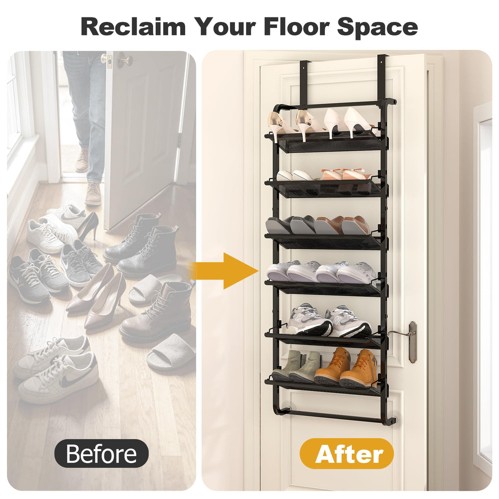 BUKFEN porte-chaussures installé sur porte avec paires accessibles rapidement