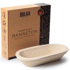 Bulka banneton ovale devant emballage montrant taille et forme